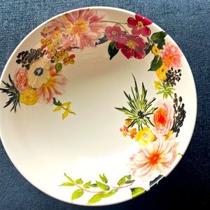 Pottery Barn fruit bowl floral ivory